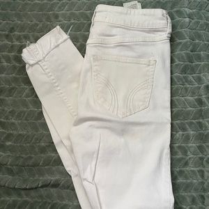 White hemmed Hollister Jeans